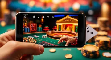 A cheerful woman in traditional clothing using her smartphone during a festive moment, showing how easily the PJOK app fits into everyday life.